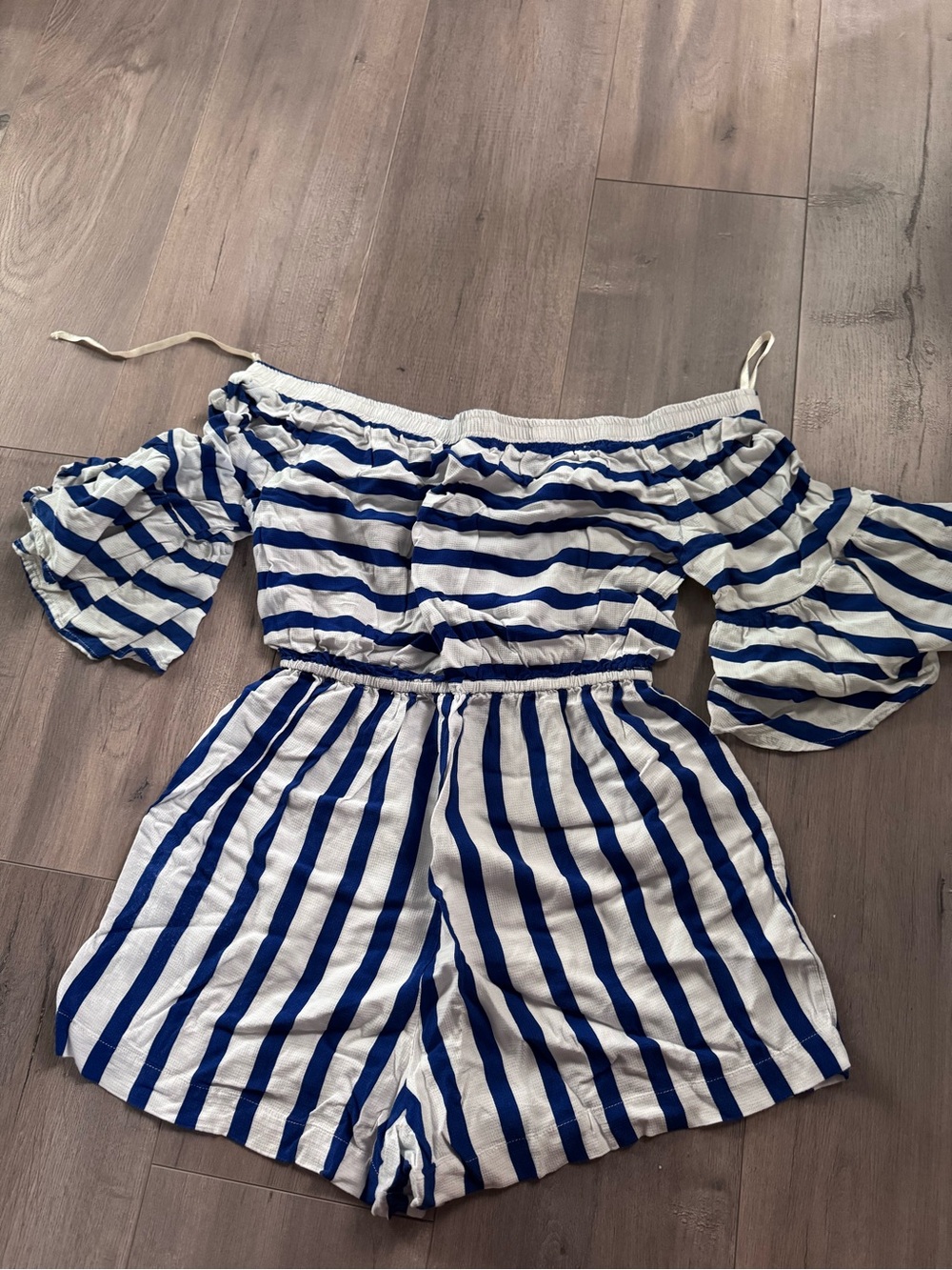 Farm Striped Blue and White Jumpsuit - Picture 3 of 5